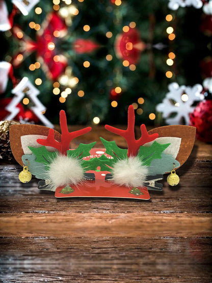 Jingle Bell Reindeer Hair Clip