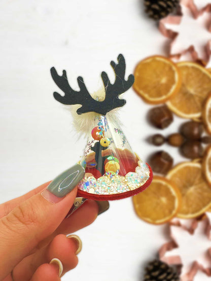 Magical Reindeer Globe Hair Clip